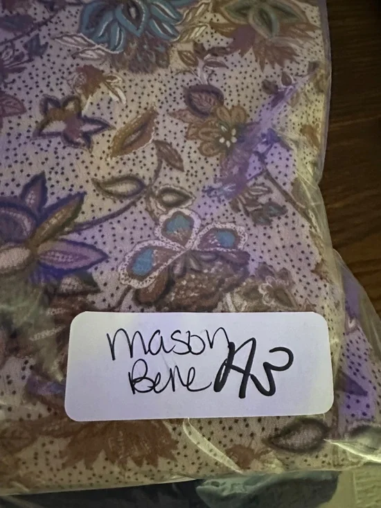 MASON BELLE Lilou Smock Neck Brown ditzy floral ruffled relaxed drop sleeve top - Picture 15 of 15